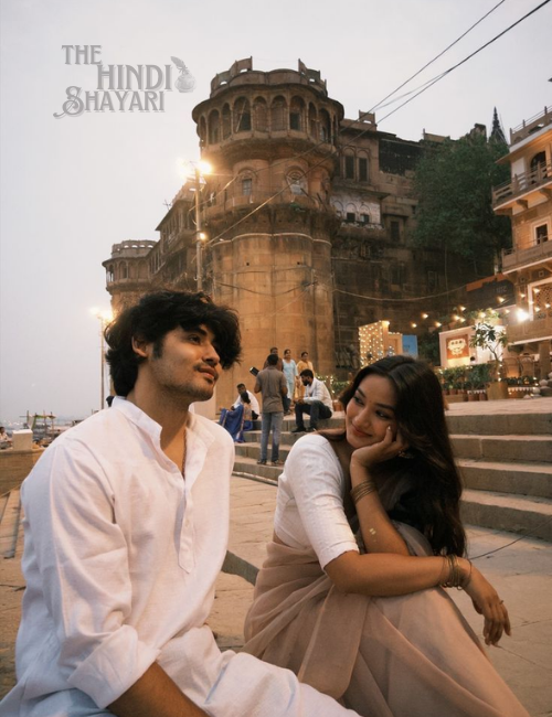 Beautiful Hindi love shayari image with romantic quotes for couples